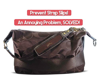 Purse Gummy - Stop Strap Slips - the ORIGINAL Non Slip Grip Strip Pad for Handbag Strap as seen on Today Show - Shoulder Bag, Tote bag, Cushion Accessory - SET of 6 PIECES - color: Chocolate Brown
