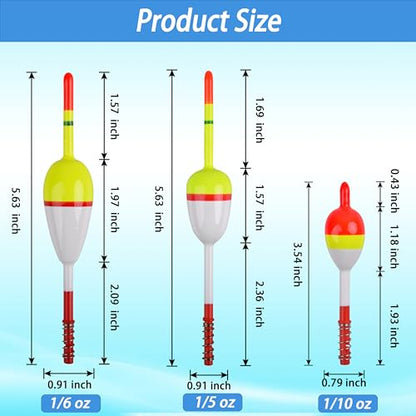 AGOOL Slip Bobbers Wood Fishing Floats and Bobbers Spring Bobbers Stick Slip Bobbers for Crappie Fishing Bobbers for Crappie Panfish Walleyes Trout Bass Fishing 5/10pcs - color: 1.18 x 0.79 x 3.54 inch - 5pcs