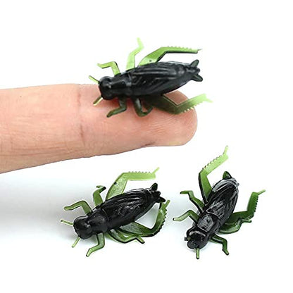 40 Pcs 2 Colors Black Cricket Shape Fishing Soft Lures Super Simulate Insect Artificial Bait
