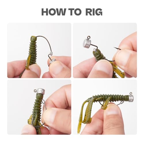 20Pack Weedless Ned Rig Jig Heads with Molded Bait Keeper System – Mushroom Head for Weedless Finesse Bass Fishing 1/16 1/8 3/16 1/4oz - color: Natural, size: 1/16oz - 1# - 20Pack