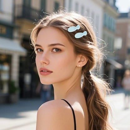 6 Pcs Cartoon Fish Hair Clips Fantasy Fish Styling Hair Accessories Blue Pearlescent Barrettes Metal Duckbill Hairpins Non Slip Headwear for Women Hairstyle Clips - color: Style 8