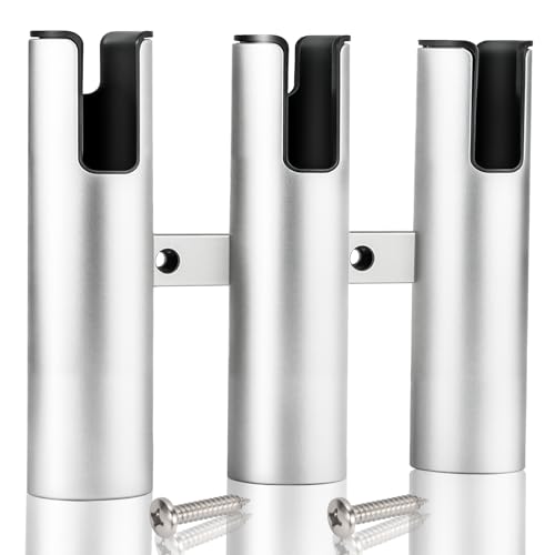Aluminum Fishing Boat Rod Holder, 3/4 Link Tube Rod Rack, Marine Grade Aluminum Rod Mount for Boats & Yachts, Silver - color: Silver 3 Tubes Black inner