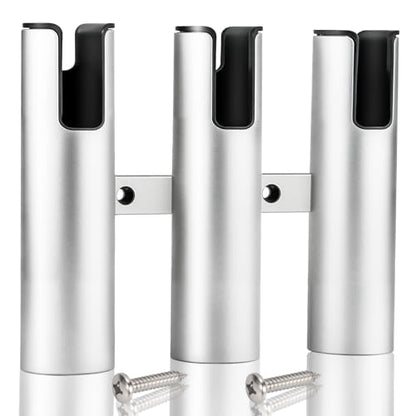 Aluminum Fishing Boat Rod Holder, 3/4 Link Tube Rod Rack, Marine Grade Aluminum Rod Mount for Boats & Yachts, Silver - color: Silver 3 Tubes Black inner