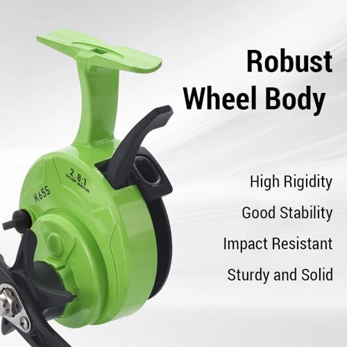 Lixada Wire Cup Ice Fishing Reel Plastic Line Speed Adjustable 2.8:1High Speed Ratio, Raft Fishing Wheel Lightweight Front Fishing Reel for Ice Fishing, Left/Right Hand - color: Left Hand