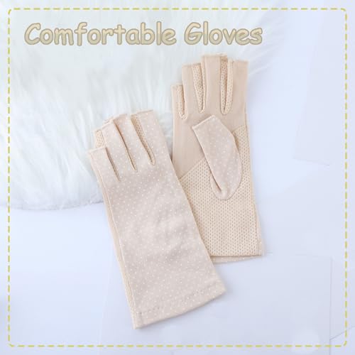 FGSS Summer Sunblock Gloves UV Protection Non-Slip Touchscreen Driving Gloves for Women Cyling Riding Outdoor - color: Apricot