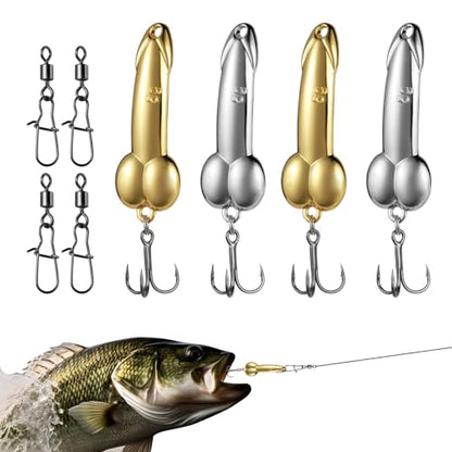 Realure 4Pcs Zinc Alloy Spoon Lures with Treble Hooks & Rolling Swivels,4 Weights 5g 10g 15g 20g Gold Silver Metal Spoon Fishing Tackle for Freshwater Lake Inshore Saltwater Bass Walleye Pike Trout - size: 5g 4Pcs