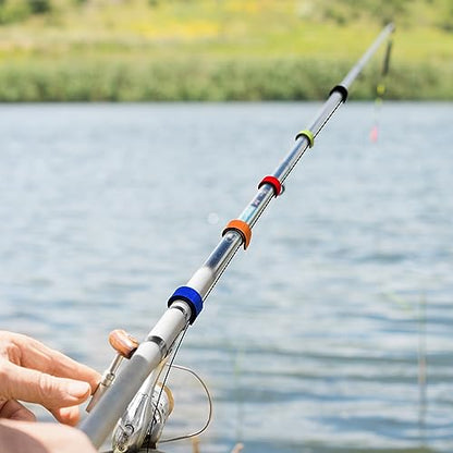 Wettarn 30 Pcs Fishing Pole Straps Fishing Rod Wrap Elastic Pole Carrier Rod Ties Stretchy Holder for Gear and Equipment Casting Rods Holder Strap Belt - style: Multicolor