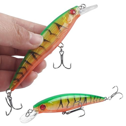 Jerkbait Minnow Fishing Lures Bass, Jerk Bait Bass Bait for Walleye Trout Pike Freshwater Surf Saltwater Fishing Lures - style: B-10pcs-4.5in/0.46oz