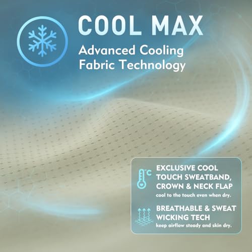 TOP-EX Cooling Sun Hat with Neck Flap – UPF 50+ Wide Brim Breathable Hat for Hiking, Fishing & Big Heads - color: Bronze Green, size: Medium