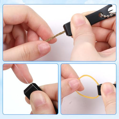 2 Pcs Fishing Line Cutter Nipper with Hook Eye Cleaner Pin, Multi-Purpose Fishing Line Clippers, Fishing Lines Scissors Cutting Tool for Braid/Mono Accessories (Black)