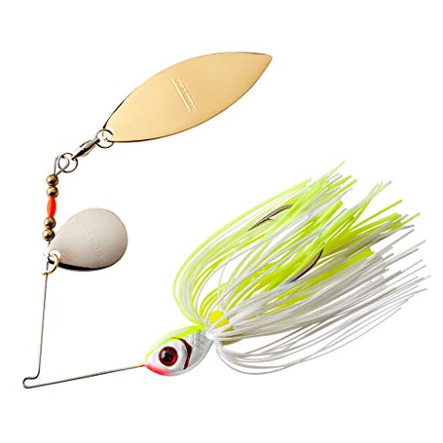 Booyah Blade Spinner-Bait Bass Fishing Lure - color: White Chartreuse, style: Tandem (1/4 Oz)