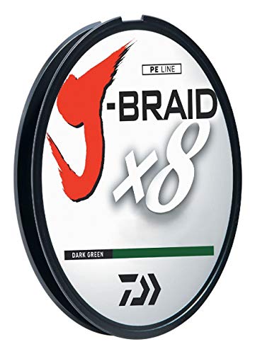 Daiwa J-Braid 300M 8-Strand Woven Round Braid Line - color: DARK GREEN, size: 30 lb