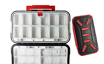 Toasis Fishing Tackle Accessory Box Small Fishing Hooks Weights Sinkers Swivel Storage Container (Black) - color: Black