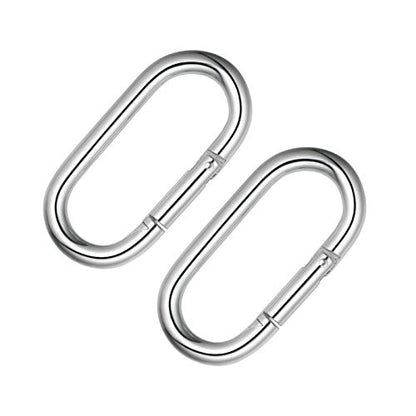 4 Inch Carabiner Clip Heavy Duty Spring Snap Hook Oval Shape 2pcs 10x100mm