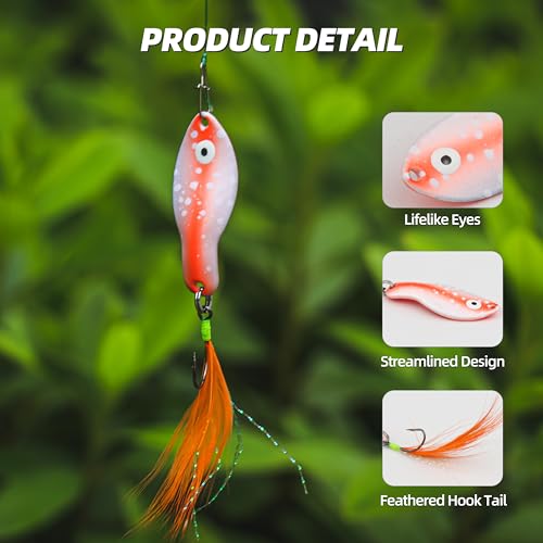 Inline Spinnerbaits for Bass Trout Pike – Premium Spinner Lures with Treble Hooks & Flash Blades for Freshwater & Saltwater Fishing – Durable, Vibrant, and Deadly Effective - style: Spoons