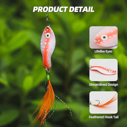 Inline Spinnerbaits for Bass Trout Pike – Premium Spinner Lures with Treble Hooks & Flash Blades for Freshwater & Saltwater Fishing – Durable, Vibrant, and Deadly Effective - style: Spoons