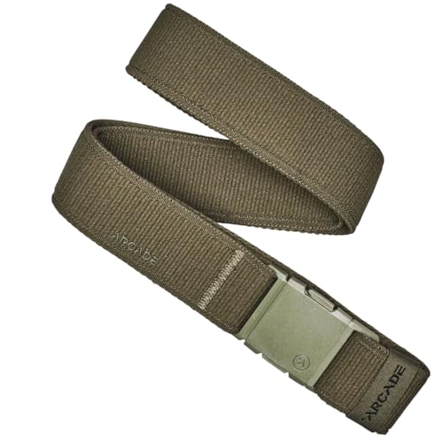Arcade Belts A2 Unisex Adventure Belt: Heavy Duty Stretch, Metal Free Buckle - color: Atlas - Ivy Green, size: Standard (Up to 40"); 1.5" Wide