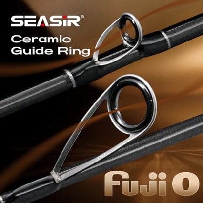 SEASIR Salminus Travel Fishing Rod, 4 Piece M/MH Biatcaster Rod | , XF Baitcasting Rod, Portable, 40T Carbon Fiber, Fuji O, EVA Grip, Saltwater Freshwater Bass Trout Big Fish - style: C1804mh-xf