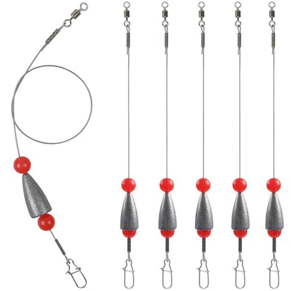 Carolina Rig Bass Fishing Ready Tied Fishing Leaders with Bullet Sinkers Weights Pre Rigged Catfish Carolina Rigs 3/8oz 1/2oz 3/4oz - style: 3/8oz-5pcs