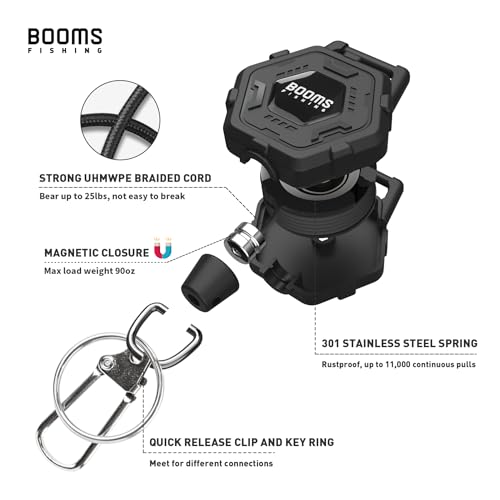 Booms Fishing RG5 Retractable Keychain with Belt Clip, 2-Pack Fishing Zinger Retractor, Heavy Duty Badge Holder, 2 Options - style: Magnetic Style