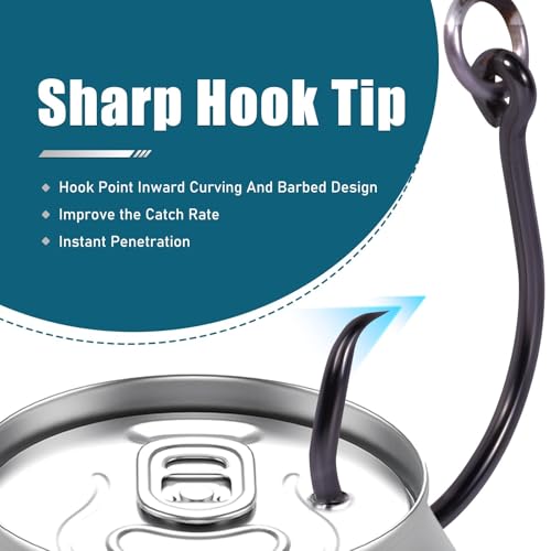 9KM DWLIFE Circle Hooks 4X 25Pcs Strong Corrosion-Resistant High-Carbon Steel Fishing Hooks with Ring for Catfish, Bass Saltwater Circle Hooks - size: 2/0#
