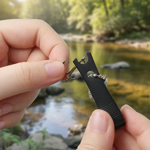 2 Pcs Fishing Line Cutter Nipper with Hook Eye Cleaner Pin, Multi-Purpose Fishing Line Clippers, Fishing Lines Scissors Cutting Tool for Braid/Mono Accessories (Black)