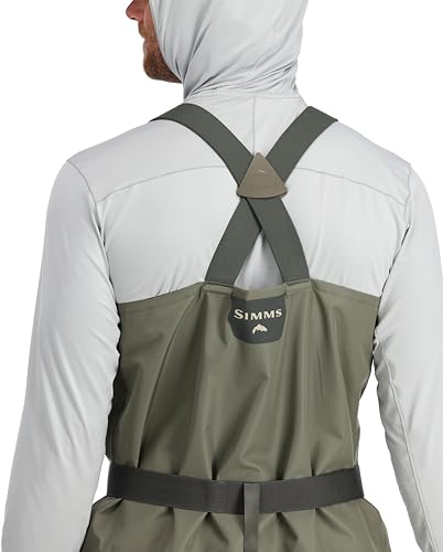 Simms Men's Tributary Stockingfoot Fishing Waders – Breathable Waterproof Chest Waders with Neoprene Stockingfeet, Basalt - size: 12-13 Regular