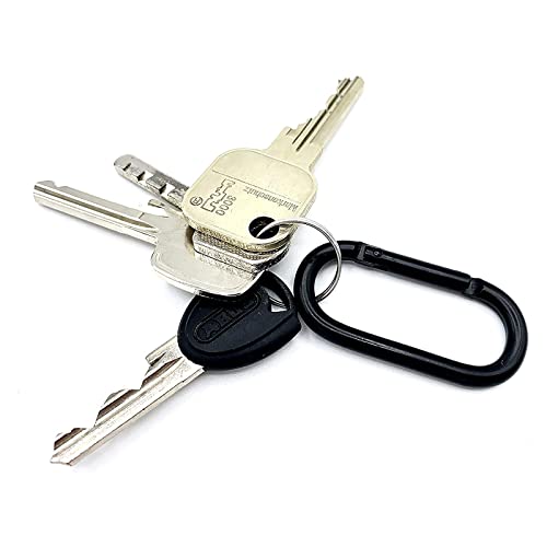 VICDUEKG 10 Pcs Carabiner Clips Locking Carabiners Aluminum Heavy Duty Chain Connector Keychain Snap Bag Hook for Climbing Outdoor Camping Fishing Hiking Securing Pet Home Hammock, Black