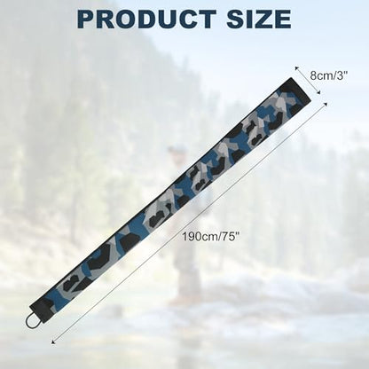Neoprene Camo Fishing Rod Sleeves,Fishing Pole Sleeves,Fishing Rod Socks | UV Resistance,Puncture Resistant, Protect Casting, Spinning, Trolling Fishing Rods, Storage, tangled-free,75in,68in,60in - color: Dark Camo, size: 75"