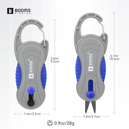 Booms Fishing Braided Line Cutter, Mini Fishing Snips for Saltwater - 4.1" Fishing Scissors with Carabiner - FR2 Stainless Steel Serrated Blades Line Clippers for Angler