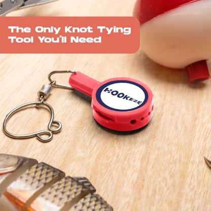 HOOK-EZE Fishing Knot Tying Tool | Protect from Fish Hooks | Tie Fishing Knots Easily | Cool Gadgets for Fishermen | Ice Fly Fishing | Fishing Accessories for Beginner Anglers | Nail Knot Tool - color: Red, style: Standard