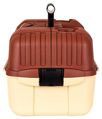 Flambeau Outdoors 2059 Hip Roof 7-Tray Fishing Tackle Box - Large Portable All-Weather Fishing Lure Organizer, 61 Compartments, Beige/Terracota Brown