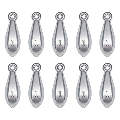 Fishing Weights Sinkers Bank Sinkers Bullet Weights for Surf Fishing Pier Bank Fishing Saltwater Fishing Gear 1oz to 8oz - size: 1 Ounce-10pcs