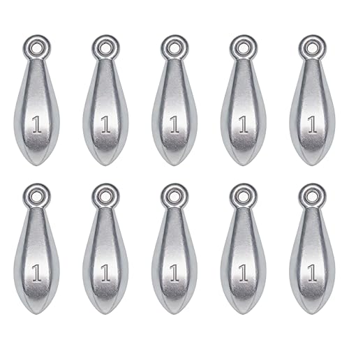 Fishing Weights Sinkers Bank Sinkers Bullet Weights for Surf Fishing Pier Bank Fishing Saltwater Fishing Gear 1oz to 8oz - size: 1 Ounce-10pcs