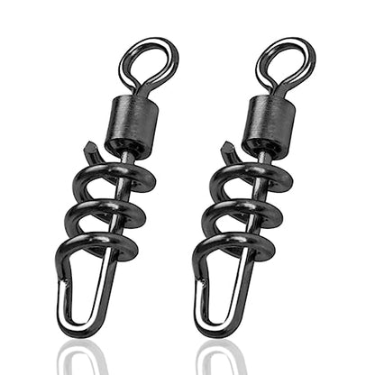 AGOOL Fishing Swivels Snaps Barrel Swivels Corkscrew Snaps Swivels Fishing Tackle Stainless Steel Saltwater Freshwater Fishing Leader Lure jigs Line Connector - size: 1/0 - 40pcs