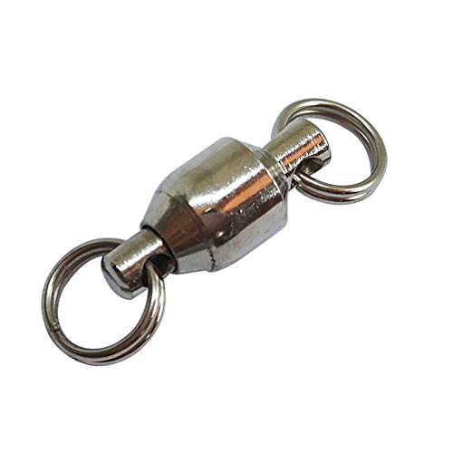 25/50pcs Ball Bearing Swivel Fishing Stainless Split Ring Fish Hooks Connectors for Saltwater 7LB-132LB - size: 5#-0.98"/44LB- 50PCS