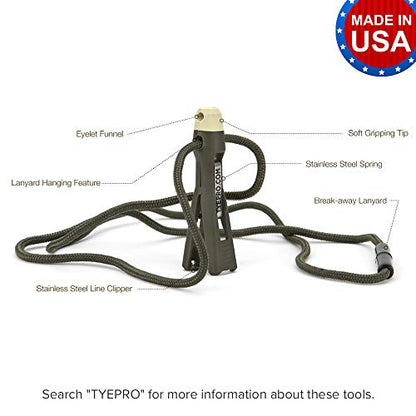 Fly and Ice Fishing Knot Tying Tool 2-Pack | Tie Knots for Flies, Hooks, and Jigs, Grip Eyelet, Thread Line, Clip Fishing Line