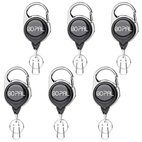 Go Pal Fly Fishing Zinger Retractor, Retractable Keychain with 27.5" Durable Cord Badge Reel Lanyard - Fishing Rod Tether Accessories and Gear (6)