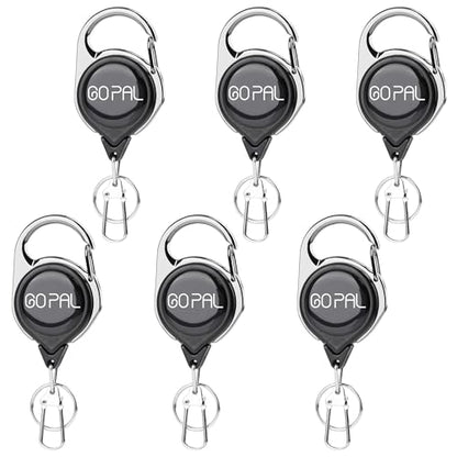 Go Pal Fly Fishing Zinger Retractor, Retractable Keychain with 27.5" Durable Cord Badge Reel Lanyard - Fishing Rod Tether Accessories and Gear (6)