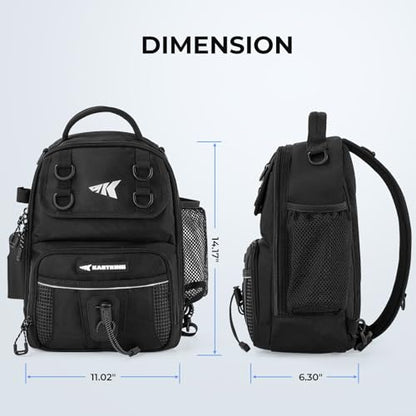 KastKing BaitSpace Fishing Sling Bag, Fishing Backpack with Rod & Beverage Holder, Tackle Bag for Fishing Gear - color: D: Black, size: Standard