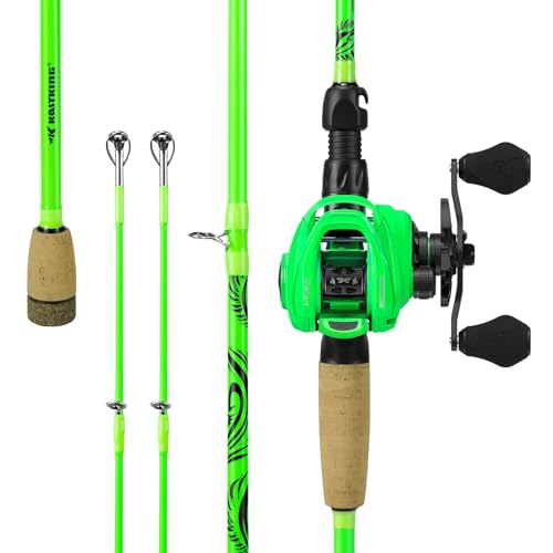 KastKing Zephyr Dual-Tip Fishing Rod and Reel Combo,Spinning & Baitcaster Combo,Dual Tips Section for Different Powers,IM6 Graphite 2-Piece Rod with Extra Tip,Sensitive & Powerful,Freshwater Fishing - style: Cast: 6'6''- Ml& M- Dual-tip Rod - Right Handed