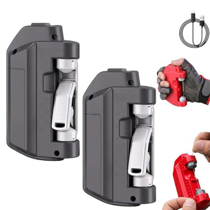 Electric Knot Assist -Automatic Electric Fishing Knot Assist Machine | Quickly ties GT & FG knots, portable line tying device, professional fishing gear for river, reservoir, lake and coastline - color: Grey-2pcs