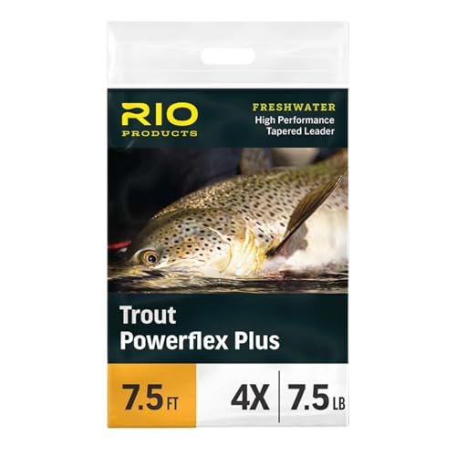 RIO PRODUCTS Trout Powerflex Plus Leader, Pre-Tied Loop for Easy Rigging, High Performance Tapered Leader Line - size: 6X, style: 9 Ft