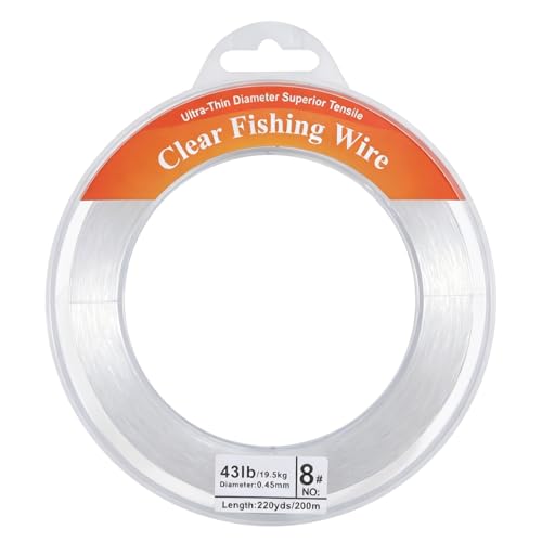 Clear Fishing Line 656FT, Invisible Monofilament Fishing Line Wire, Strong Nylon Fishing Wire for Fishing & Crafts, Clear Hanging String for Balloon Garland, Decorations, DIY Projects