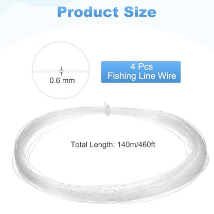 uxcell Fishing Line Wire Nylon Fishing String Wire Monofilament Invisible Cord for Hanging Decorations Balloon Crafts Jewelry Beading Making - size: 460ft