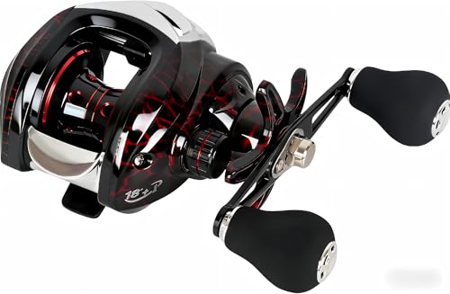 Baitcasting Reel,Carbon Fiber Drag Fishing Baitcaster Reels, Bait Cast Reel With 7.2:1 Gear Ratio 10+1 Ball Bearings 17.6lbs Max Drag Right Hand，Fish Gift For Man - color: MICAI