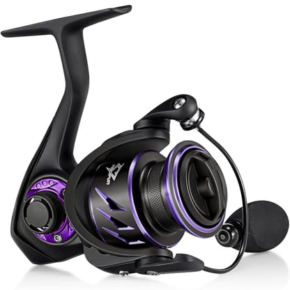 Piscifun Viper X Spinning Reels, Carbon Fiber 33LBs Max Drag, 10+1 Shielded BB, Saltwater Freshwater Spinning Fishing Reel, 5.2:1/6.2:1 - color: Purple, size: 1000