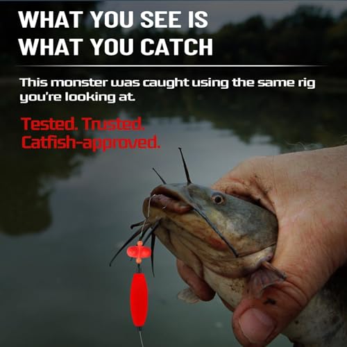 Narcissus Catfish Rigs Set – 6 Pre-Tied Rigs with 2 Sinker Sliders, Float Rigs Tackle, Santee Rig, Circle Hooks 6/0 – Complete & Ready-to-Use Kit - color: Hook Size 5/0&8/0-Weight 3 oz
