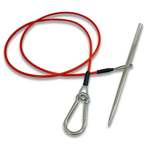 Fish Stringer for Spearfishing with Coated Stainless Steel Cable and Heavy Duty Carabiner (Float Fish Stringer)