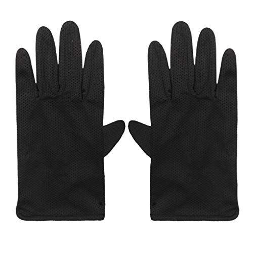 JIAHG Women Men's Driving Gloves Summer UV Sun Glove Non Slip Touchscreen Cotton Gloves Outdoor Sunblock Mittens for Cycling - color: Mesh-Black Full Finger